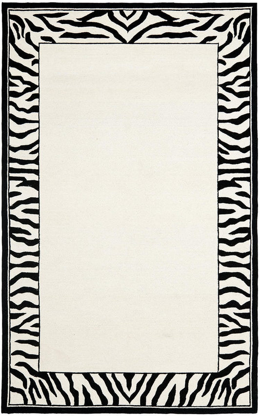 Safavieh Chelsea Hk731A White / Black Animal Prints /Images Area Rug