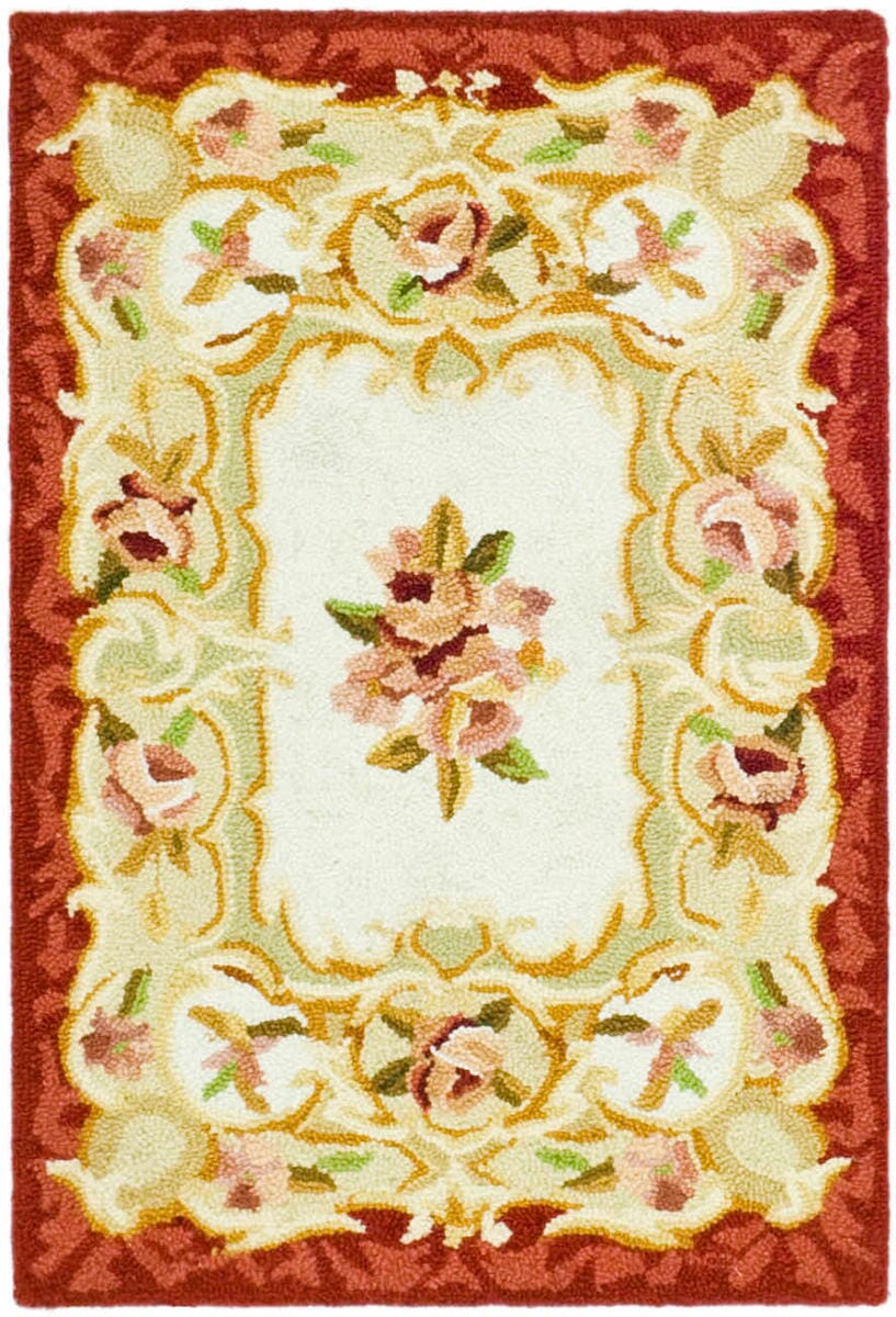 Safavieh Chelsea hk73a Ivory / Burgundy Area Rug