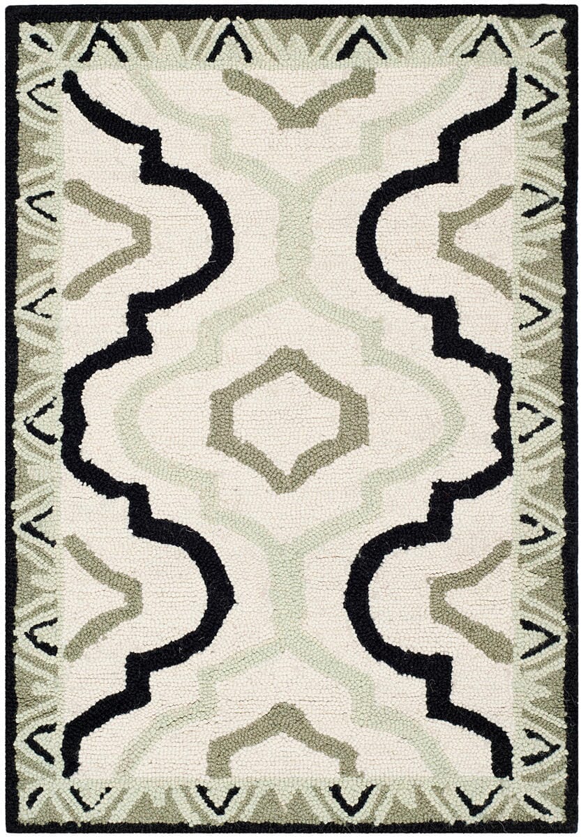 Safavieh Chelsea Hk740A Ivory / Black Geometric Area Rug