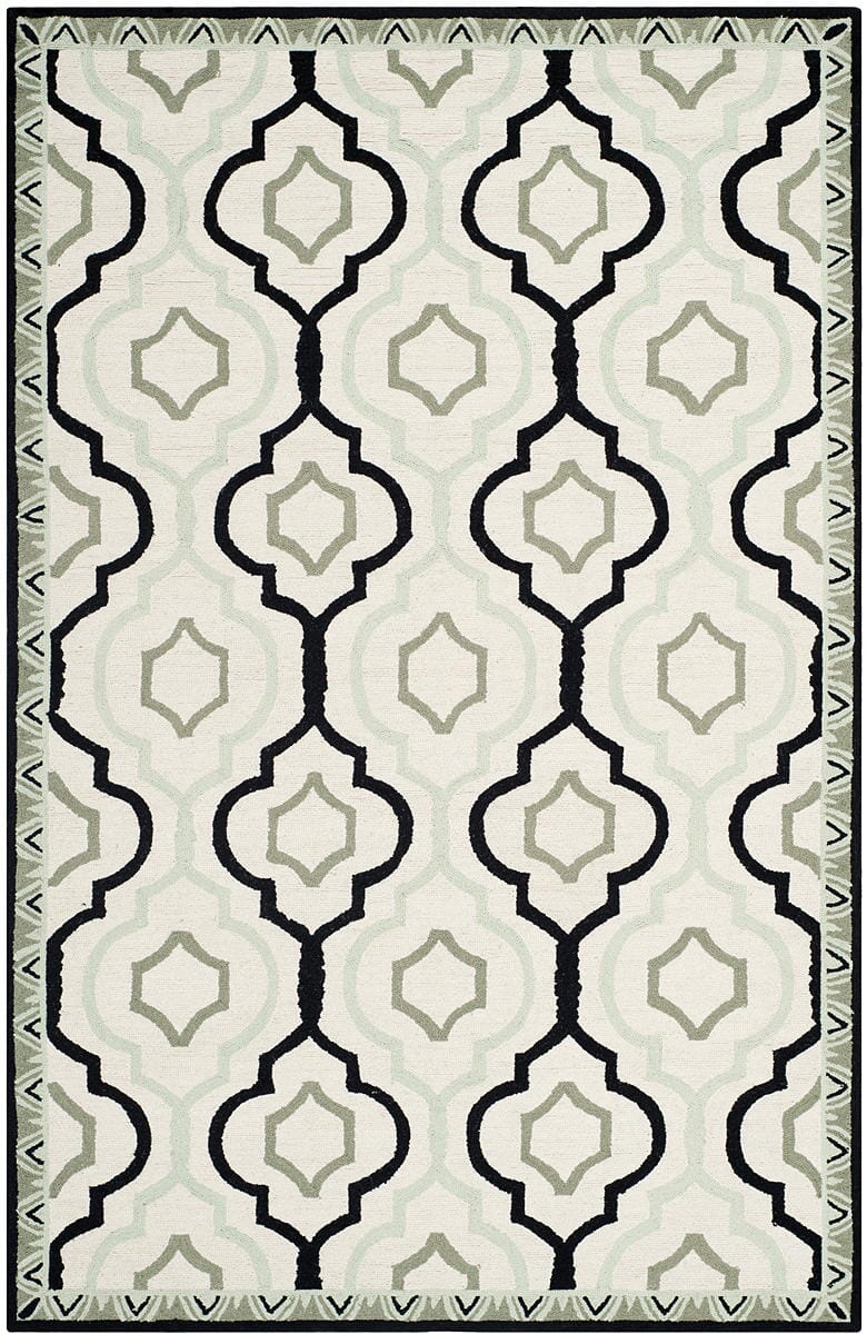 Safavieh Chelsea Hk740A Ivory / Black Geometric Area Rug