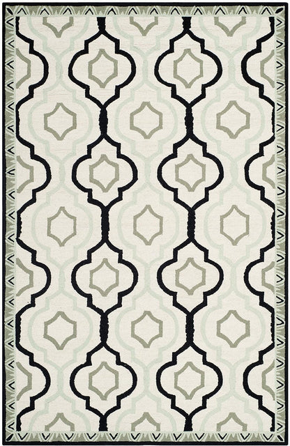 Safavieh Chelsea Hk740A Ivory / Black Geometric Area Rug