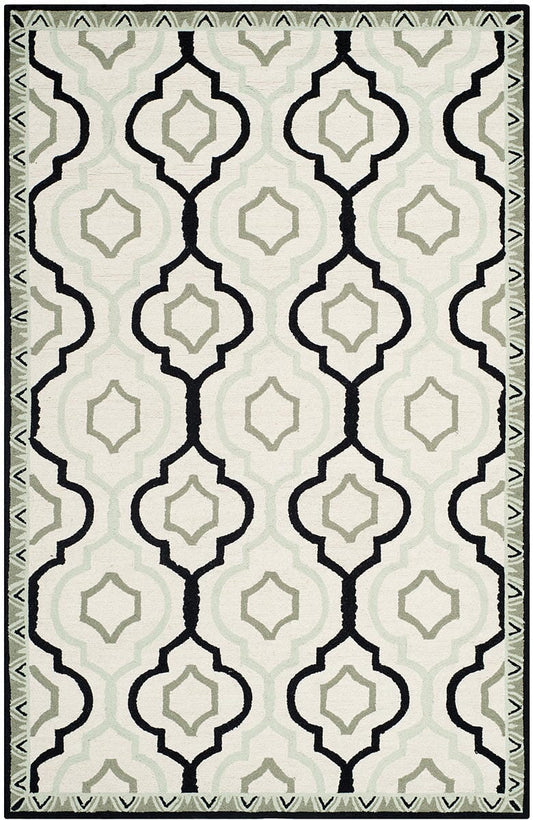 Safavieh Chelsea Hk740A Ivory / Black Geometric Area Rug