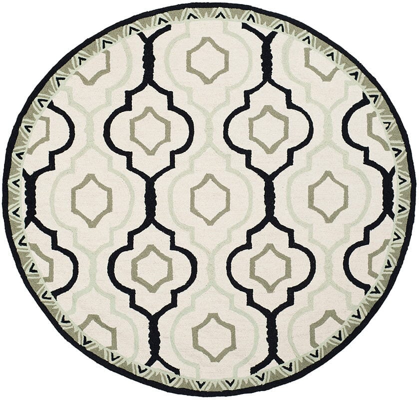 Safavieh Chelsea Hk740A Ivory / Black Geometric Area Rug