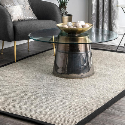 Nuloom Bordered Chloe Sisal Nbo3632A Black Area Rug