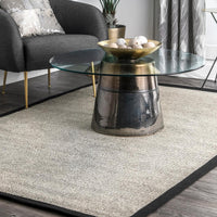 Nuloom Bordered Chloe Sisal Nbo3632A Black Area Rug