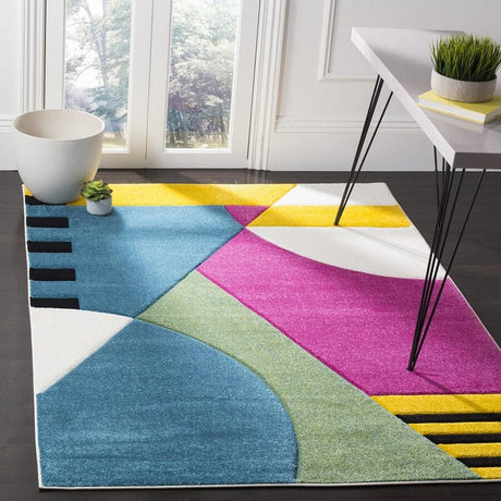 Safavieh Hollywood Hlw706C Peacock Blue / Fuchsia Rugs.