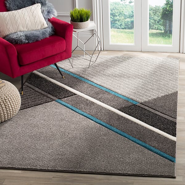 Safavieh Hollywood Hlw711D Grey / Teal Geometric Area Rug