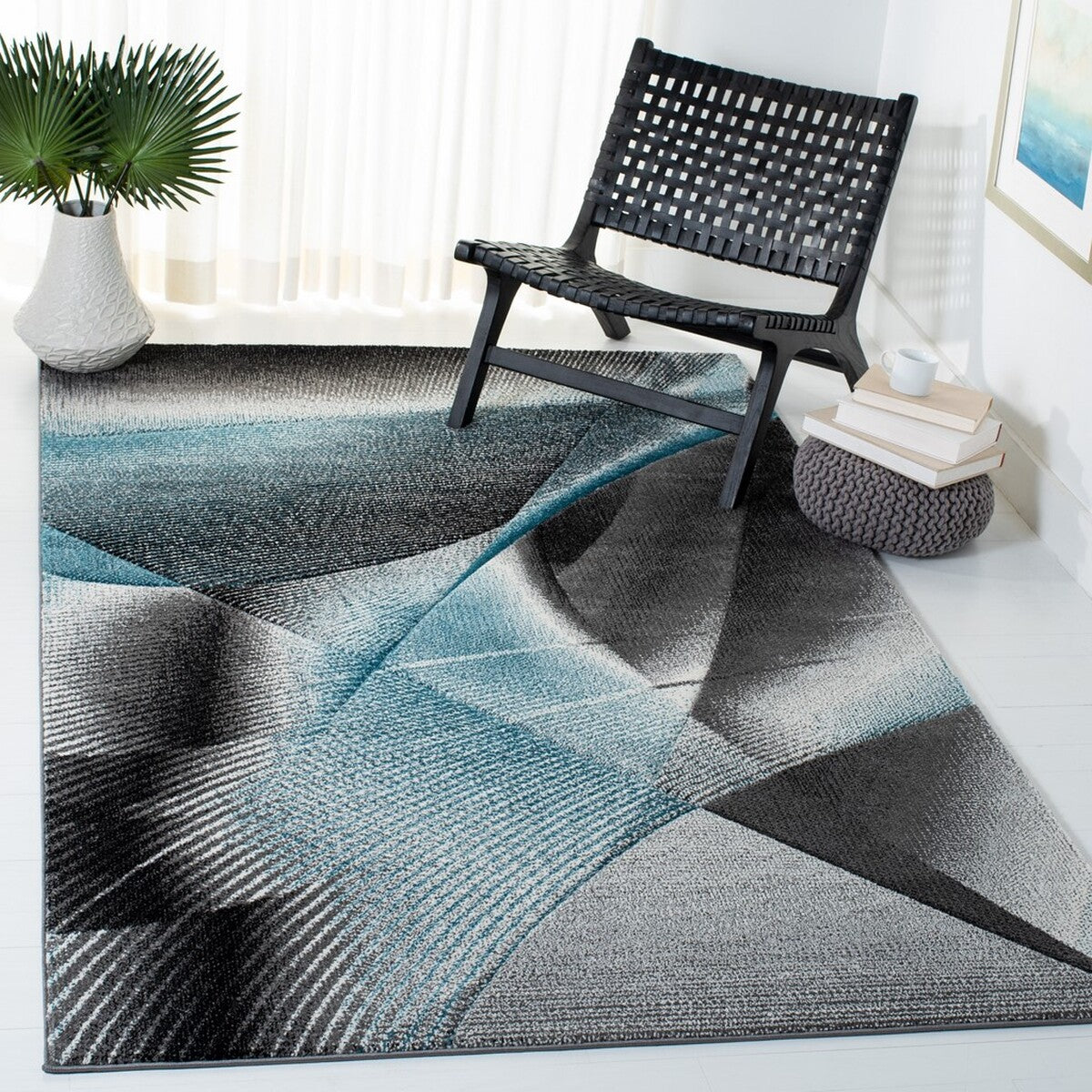 Safavieh Hollywood Hlw715M Grey/Blue Area Rug