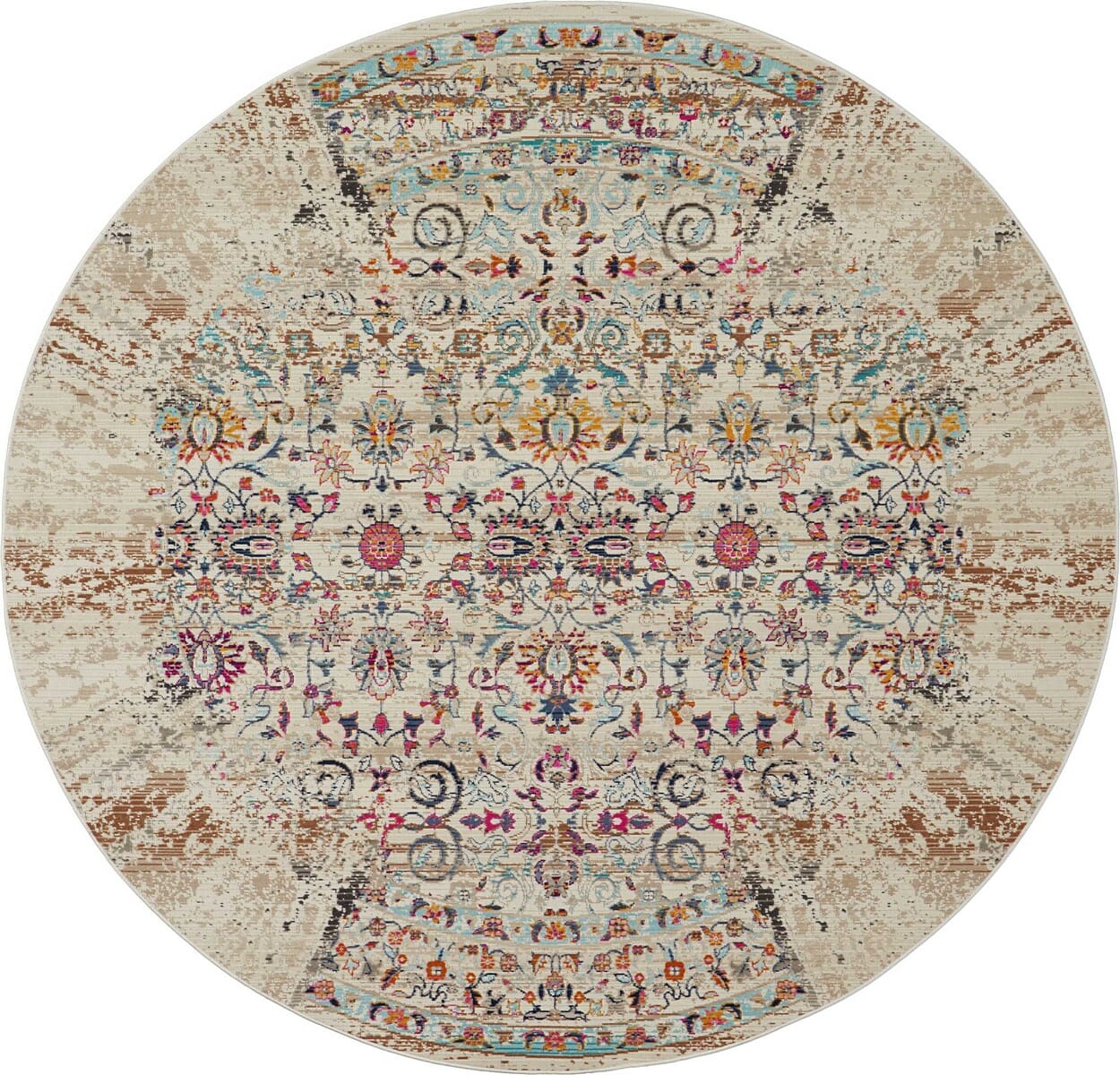 Nourison Vintage Kashan Vka02 Ivory Vintage / Distressed Area Rug