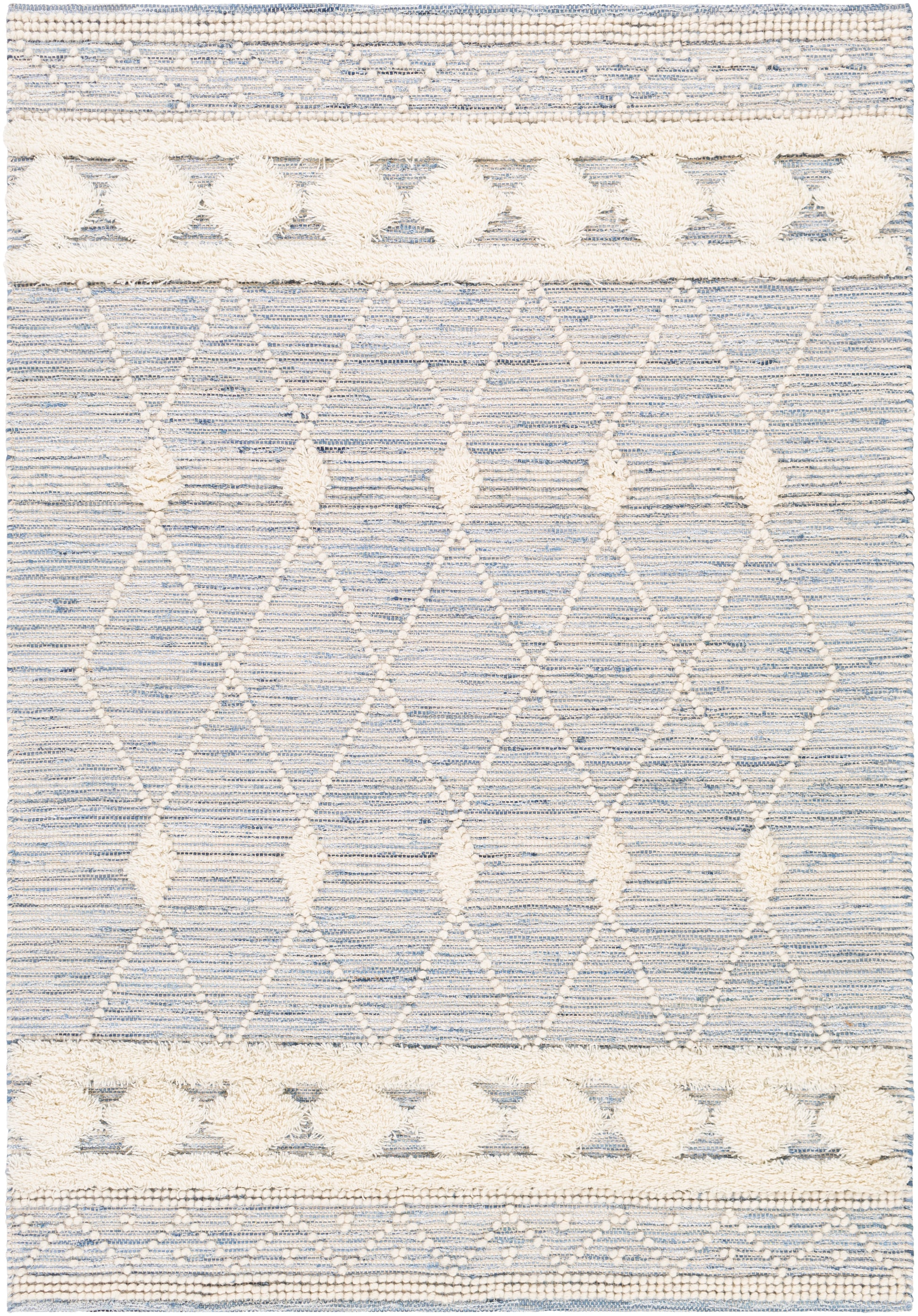 Surya Handira Hnr-2302 Sky Blue, Navy, White, Cream Area Rug