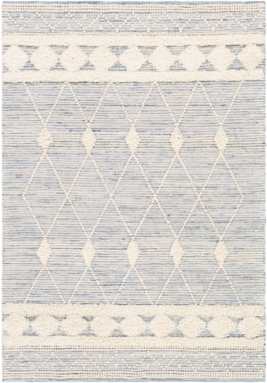 Surya Handira Hnr-2302 Sky Blue, Navy, White, Cream Area Rug