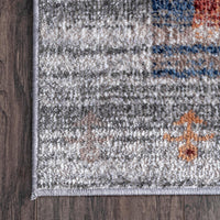 Nuloom Demi Tribal Border Nde2969A Gray Area Rug