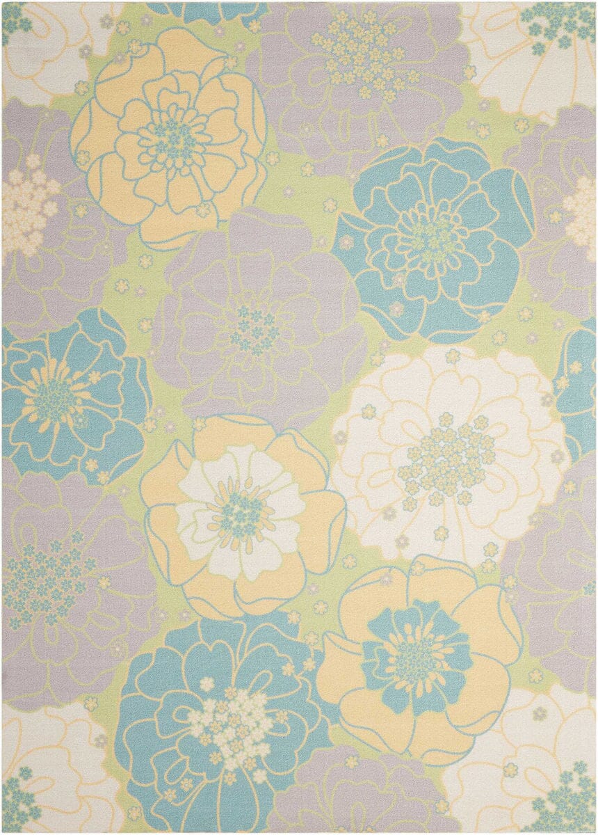 Nourison Home And Garden Rs021 Green Floral / Country Area Rug