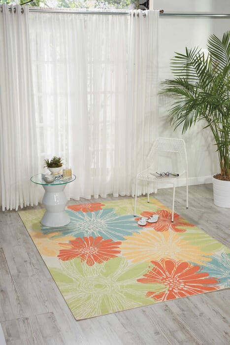 Nourison Home And Garden Rs022 Ivory Floral / Country Area Rug