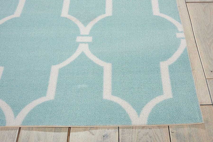 Nourison Home And Garden Rs087 Aqua Geometric Area Rug