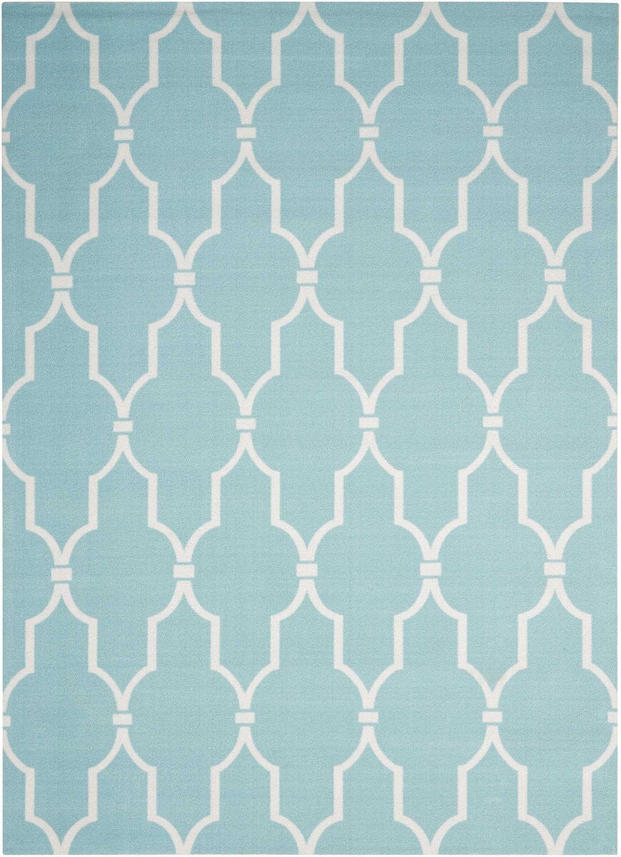 Nourison Home And Garden Rs087 Aqua Geometric Area Rug