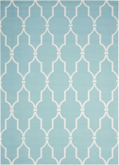 Nourison Home And Garden Rs087 Aqua Geometric Area Rug