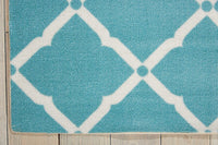 Nourison Home And Garden Rs091 Aqua Geometric Area Rug