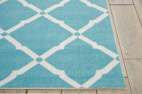 Nourison Home And Garden Rs091 Aqua Geometric Area Rug