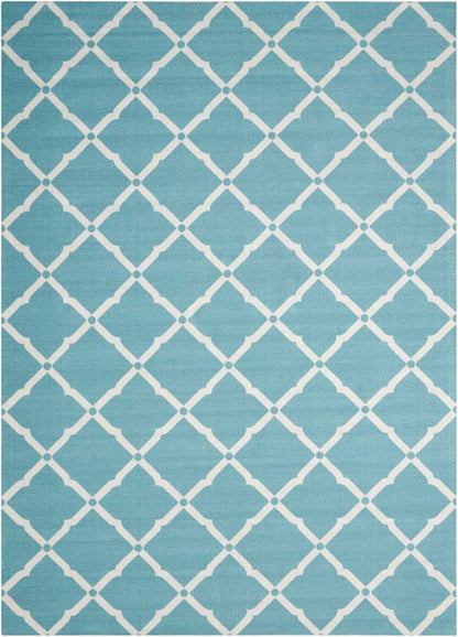 Nourison Home And Garden Rs091 Aqua Geometric Area Rug