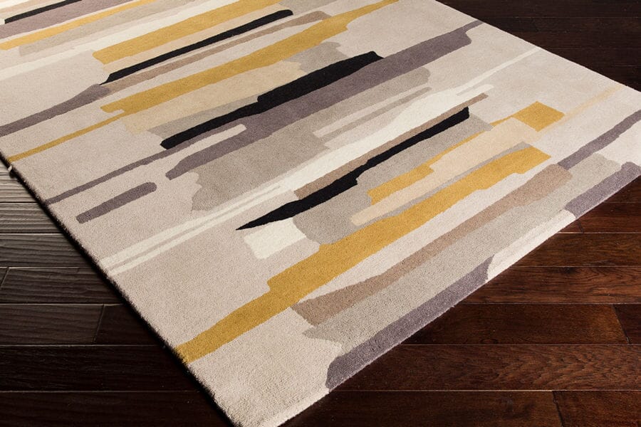 Surya Harlequin Hql-8022 Medium Gray, Khaki, Tan, Black Geometric Area Rug