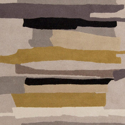 Surya Harlequin Hql-8022 Medium Gray, Khaki, Tan, Black Geometric Area Rug