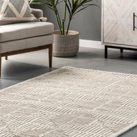 Nuloom Joanna Tiled Textured Njo3302A Ivory Area Rug