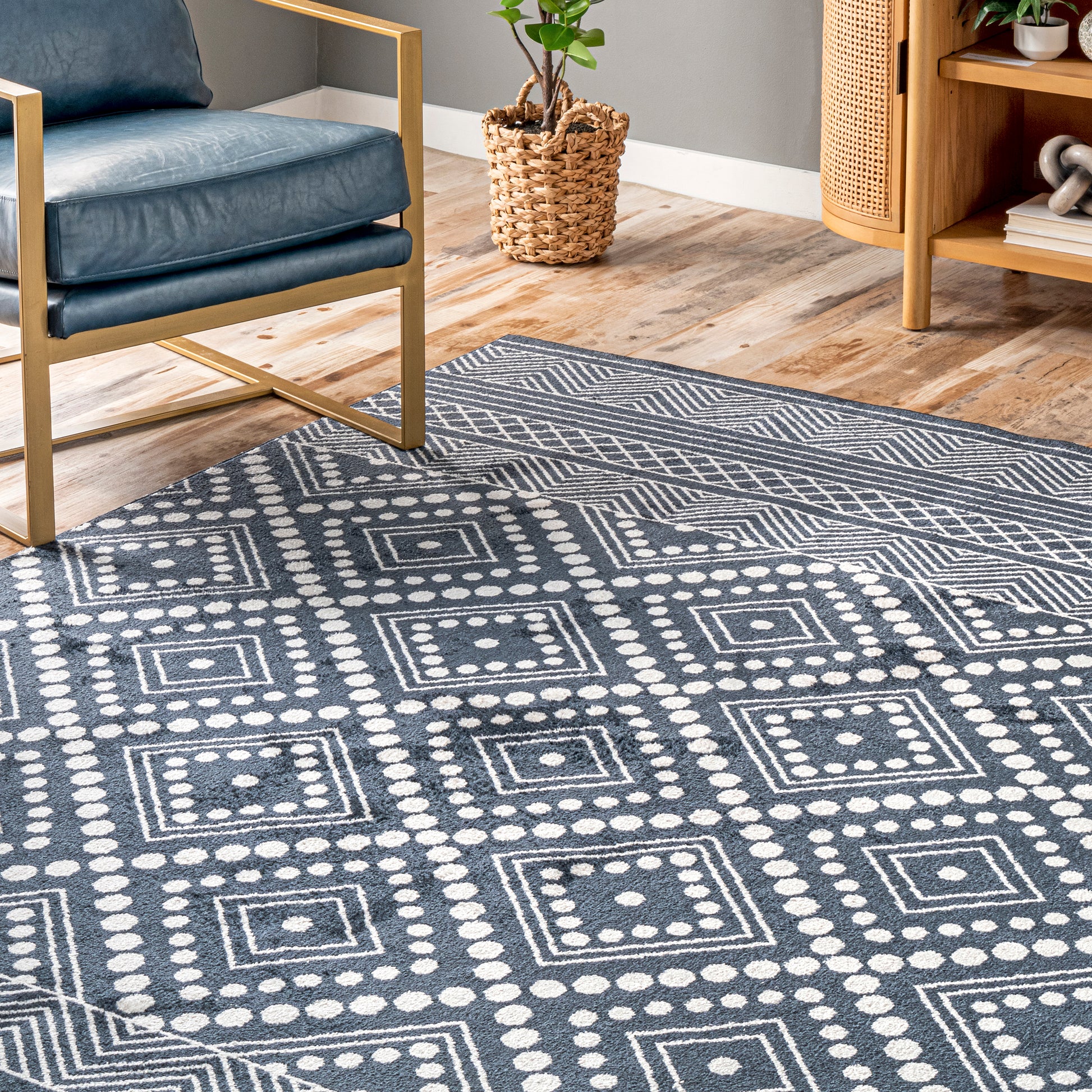 AreaRugs.com Wavaj Nwa1271A Blue Area Rug