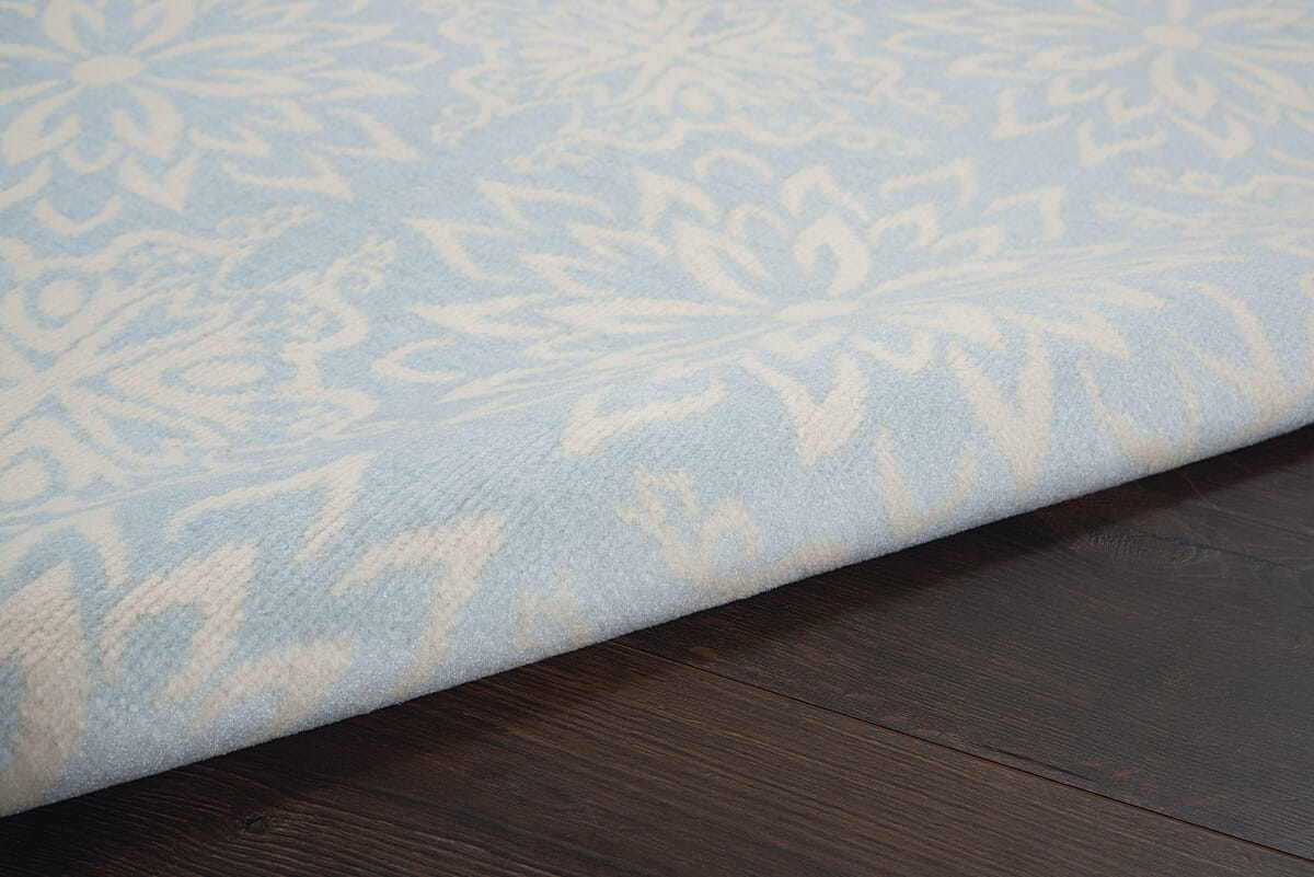 Nourison Jubilant Jub06 Ivory / Light Blue Damask Area Rug