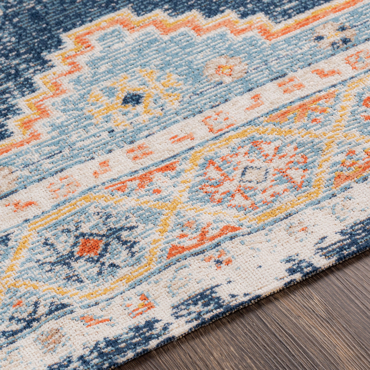 Surya Huntington Beach Htb-2303 Dark Blue, Denim, Burnt Orange, Camel Rugs.