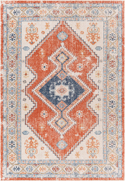 Surya Huntington Beach Htb-2304 Burnt Orange, Dark Blue, Denim, Camel Area Rug