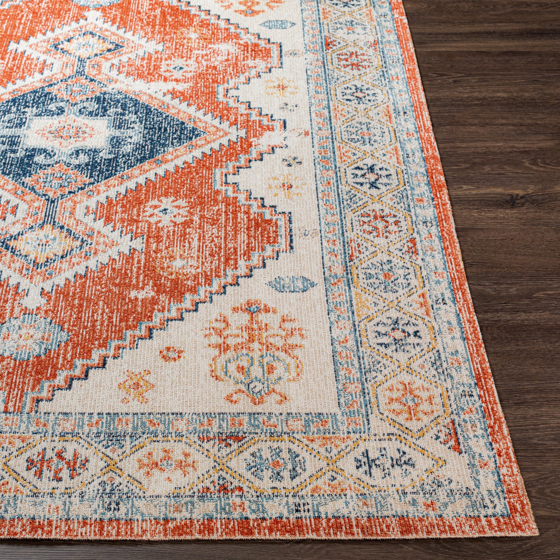 Surya Huntington Beach Htb-2304 Burnt Orange, Dark Blue, Denim, Camel Area Rug