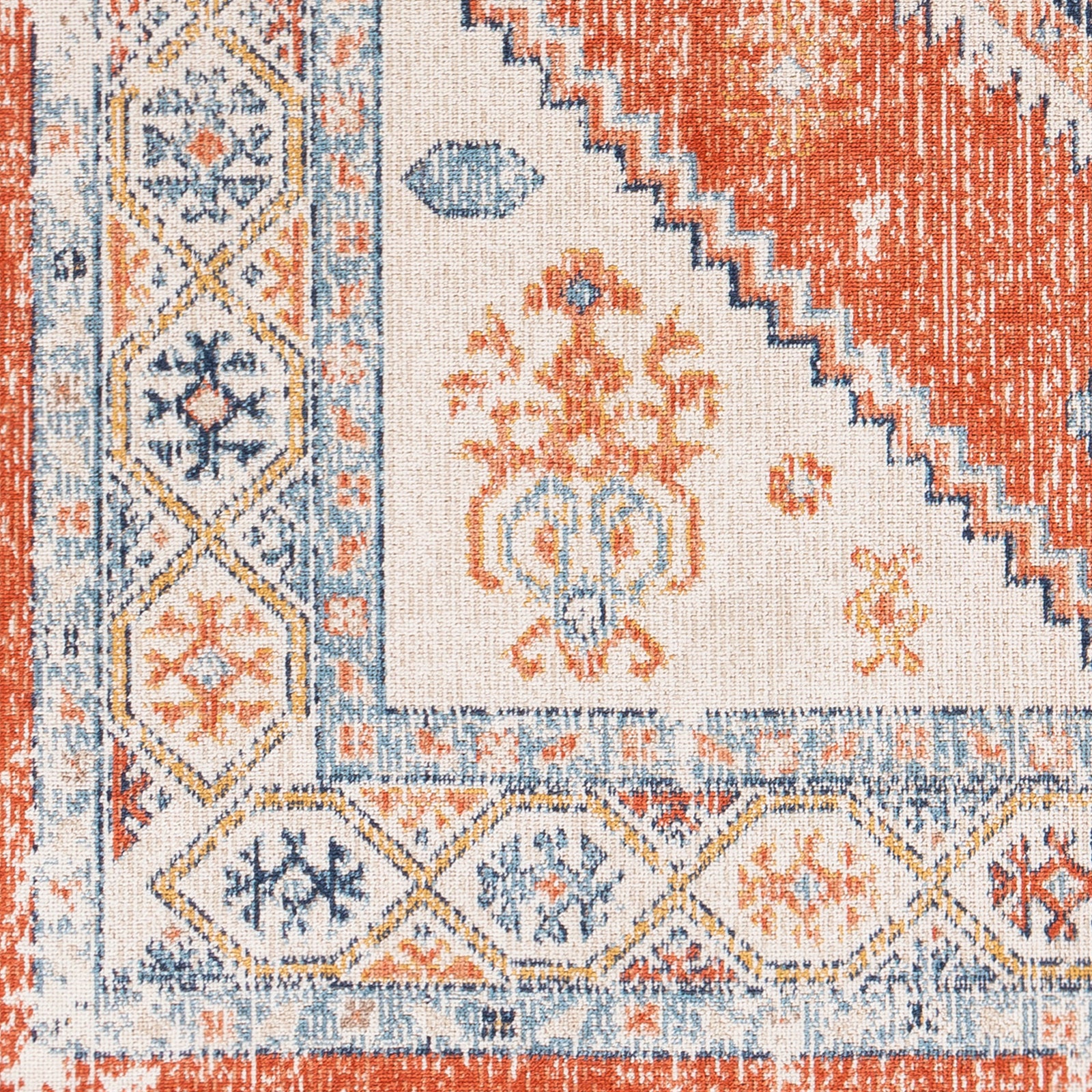 Surya Huntington Beach Htb-2304 Burnt Orange, Dark Blue, Denim, Camel Area Rug