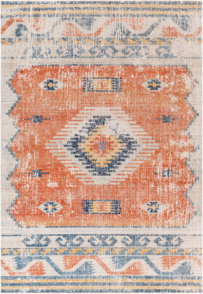 Surya Huntington Beach Htb-2306 Burnt Orange, Dark Blue, Camel, Denim Area Rug