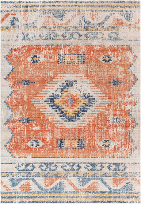 Surya Huntington Beach Htb-2306 Burnt Orange, Dark Blue, Camel, Denim Rugs.