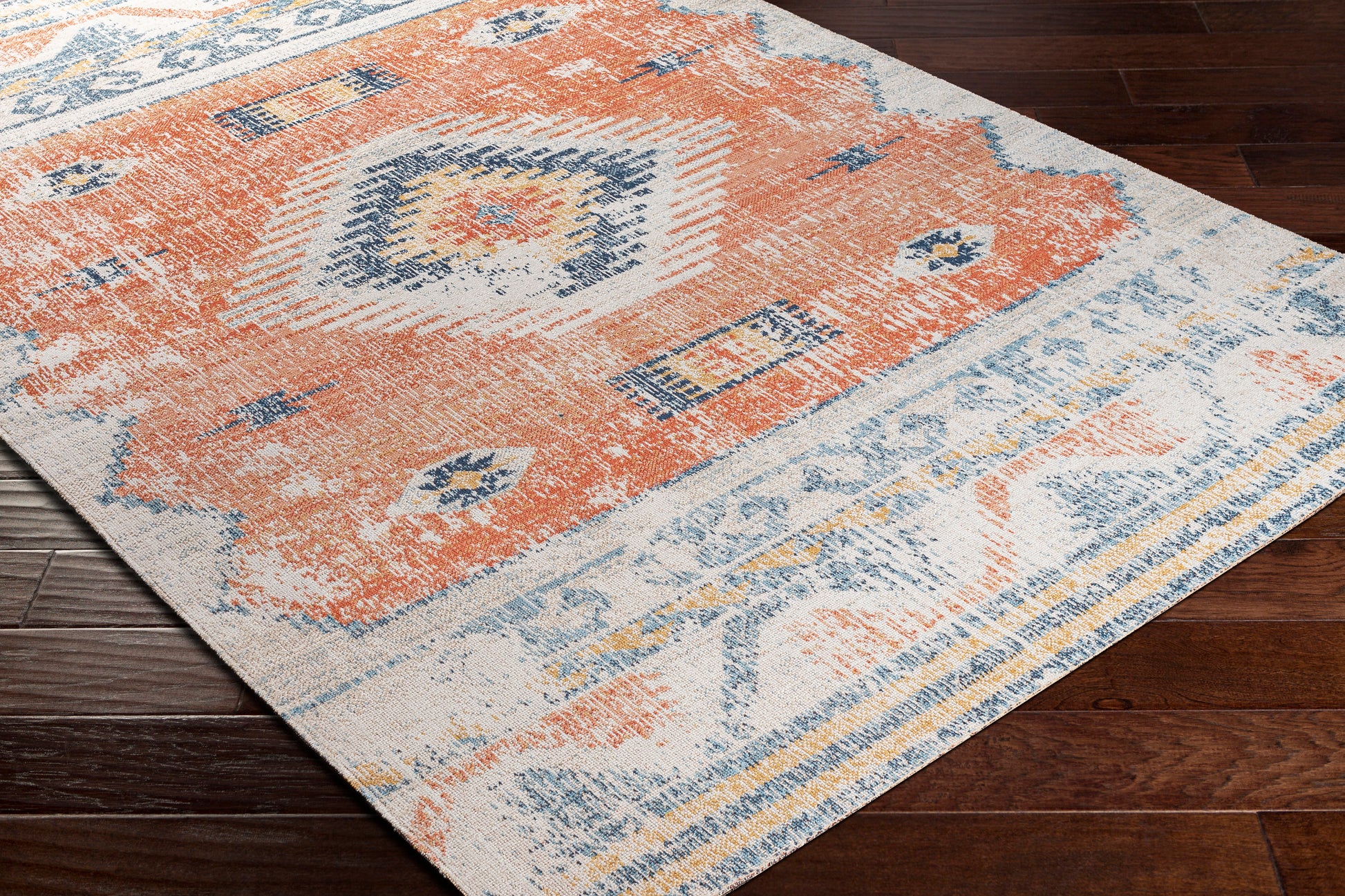 Surya Huntington Beach Htb-2306 Burnt Orange, Dark Blue, Camel, Denim Area Rug