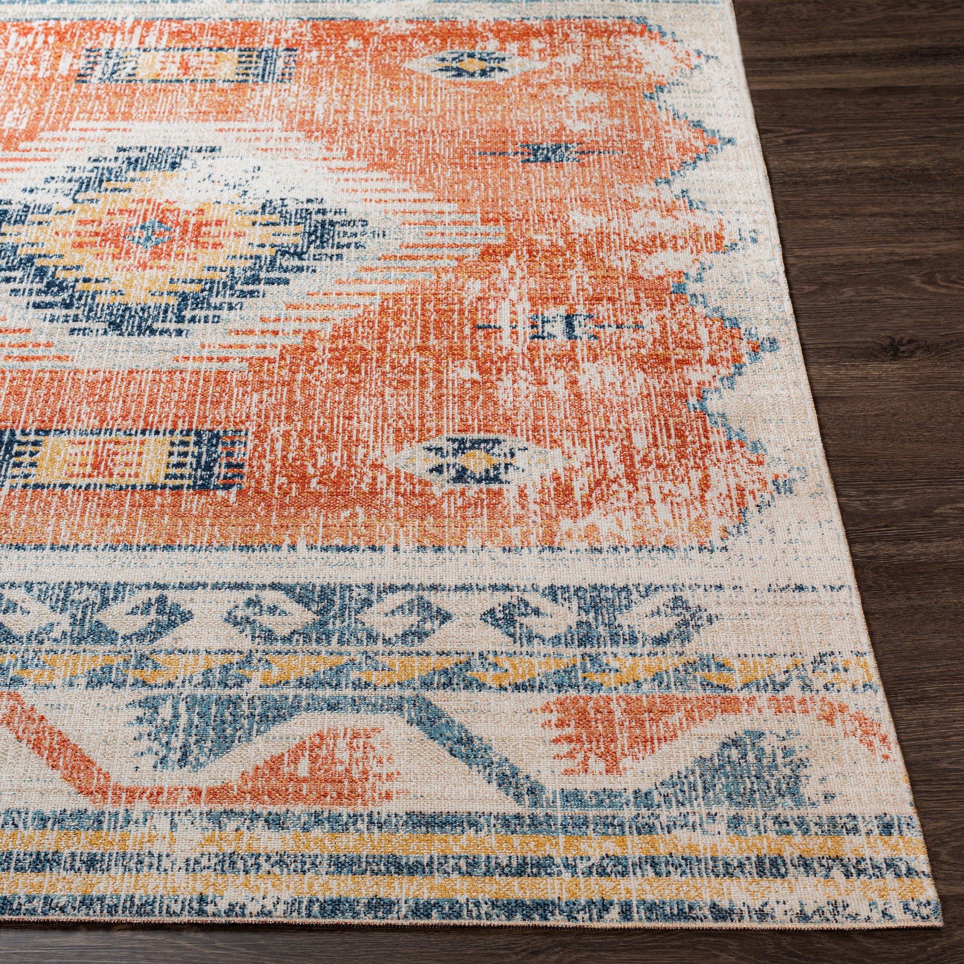 Surya Huntington Beach Htb-2306 Burnt Orange, Dark Blue, Camel, Denim Area Rug