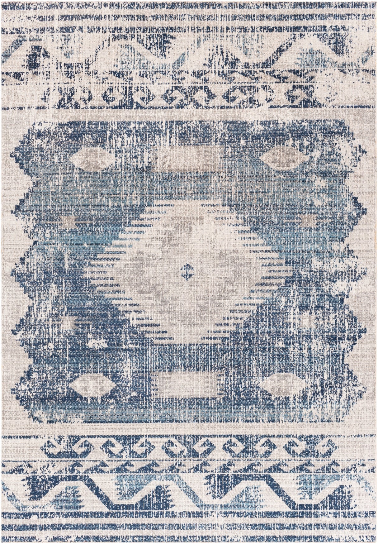 Surya Huntington Beach Htb-2307 Dark Blue, Denim, Light Gray, Cream Rugs.