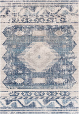 Surya Huntington Beach Htb-2307 Dark Blue, Denim, Light Gray, Cream Rugs.