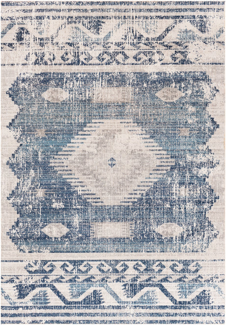 Surya Huntington Beach Htb-2307 Dark Blue, Denim, Light Gray, Cream Rugs.