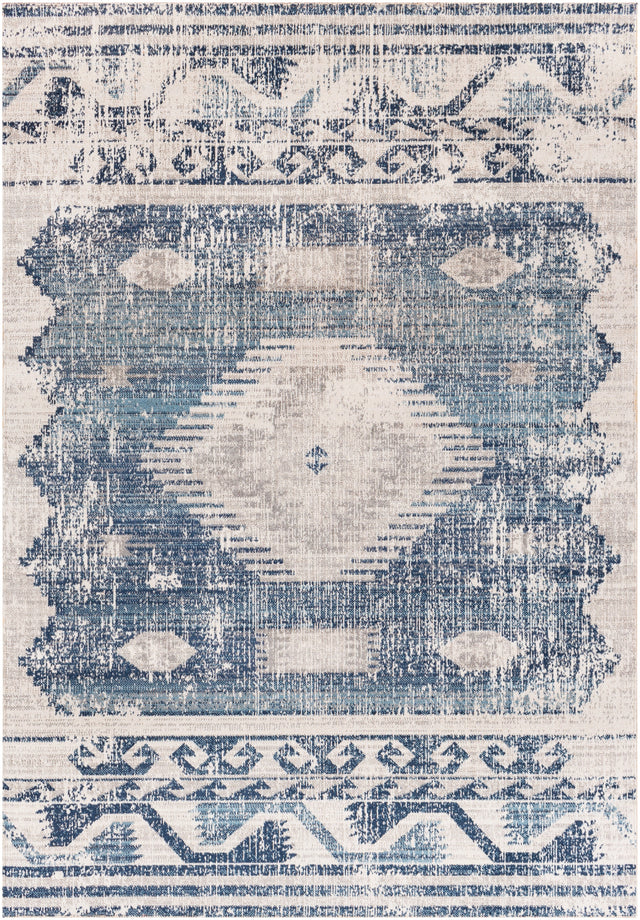 Surya Huntington Beach Htb-2307 Dark Blue, Denim, Light Gray, Cream Rugs.