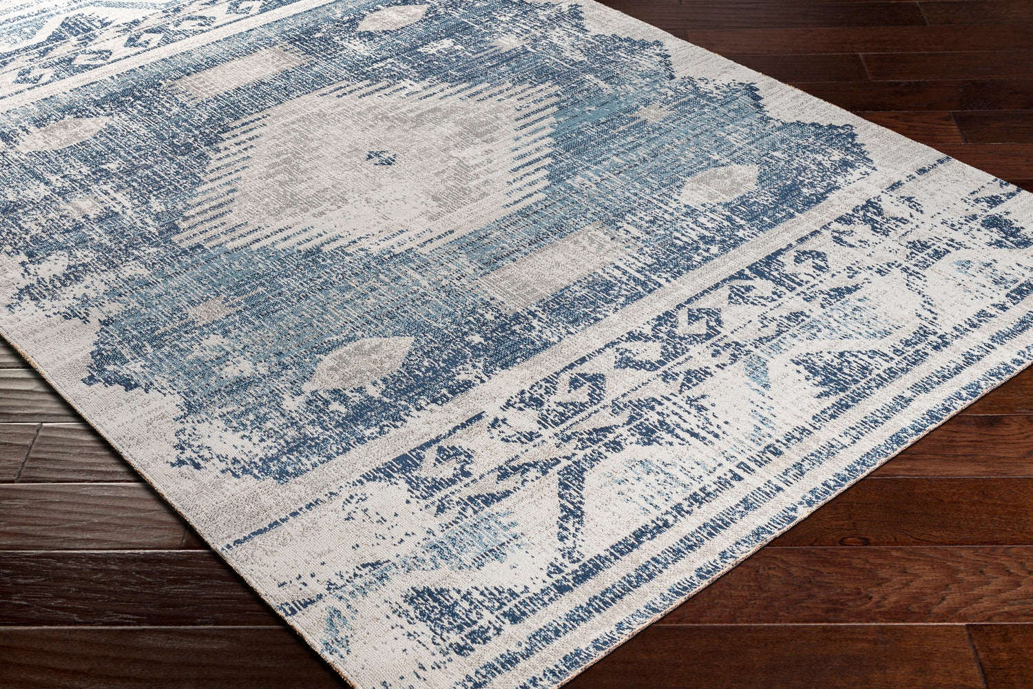 Surya Huntington Beach Htb-2307 Dark Blue, Denim, Light Gray, Cream Rugs.