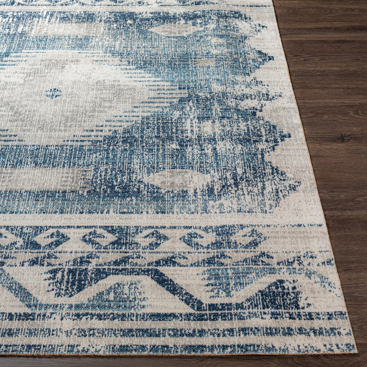 Surya Huntington Beach Htb-2307 Dark Blue, Denim, Light Gray, Cream Rugs.