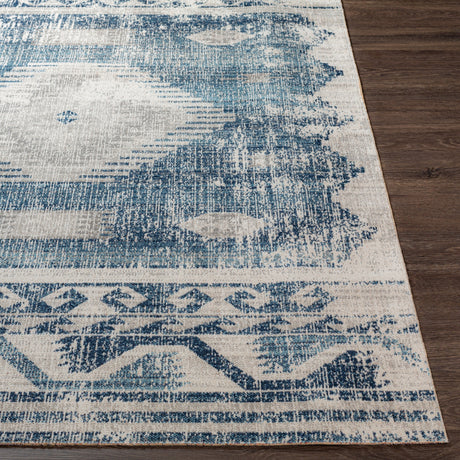 Surya Huntington Beach Htb-2307 Dark Blue, Denim, Light Gray, Cream Rugs.
