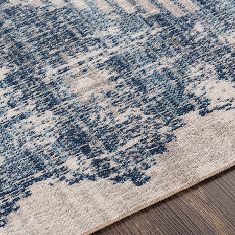 Surya Huntington Beach Htb-2307 Dark Blue, Denim, Light Gray, Cream Rugs.