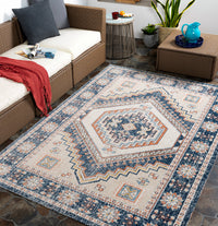 Surya Huntington Beach Htb-2308 Dark Blue, Burnt Orange, Denim, Camel Area Rug