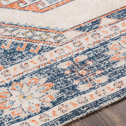 Surya Huntington Beach Htb-2308 Dark Blue, Burnt Orange, Denim, Camel Area Rug