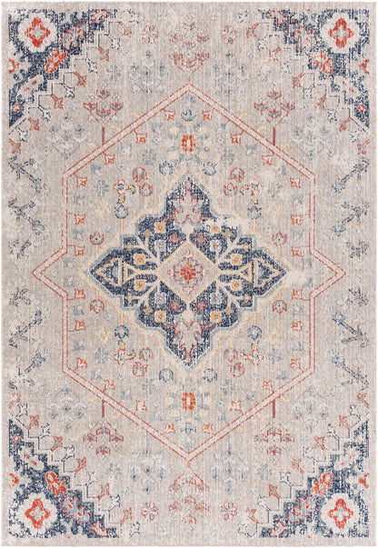 Surya Huntington Beach Htb-2310 Light Gray, Dark Blue, Red, Gray Area Rug