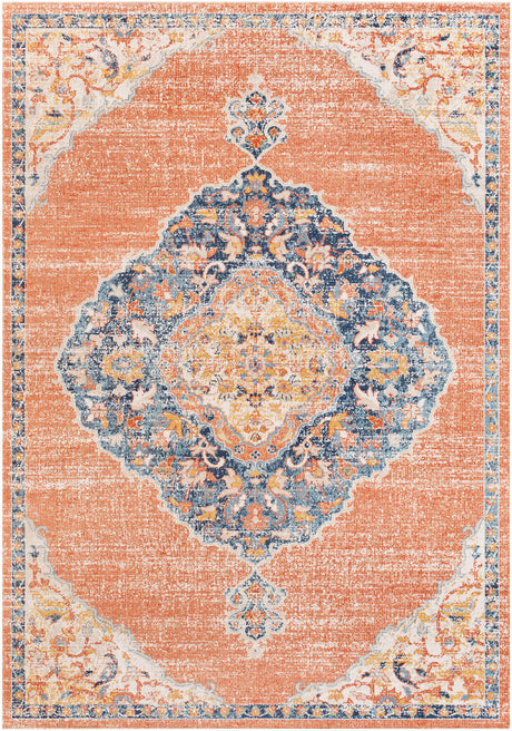 Surya Huntington Beach Htb-2314 Dusty Coral, Orange, Saffron, Dark Blue Rugs.