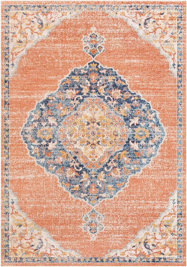 Surya Huntington Beach Htb-2314 Dusty Coral, Orange, Saffron, Dark Blue Rugs.